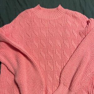 J. Crew Pink Cable Knit Sweater